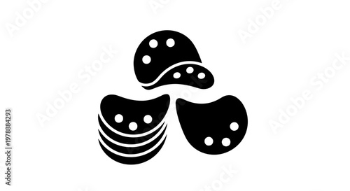 Vector illustration of potato chips icon, snack food vector illustration on a transparent background