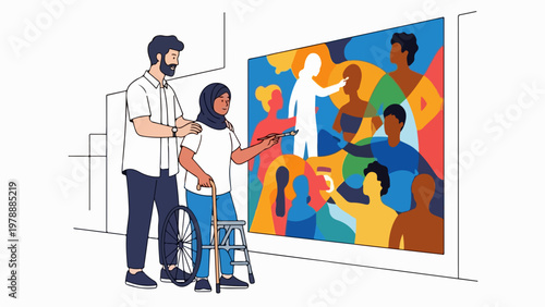 Japanese students talking vector illustration. Three young people in school uniforms conversing animatedly. Educational concept for school communication.