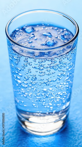 Capturing the dance of bubbles in a clear glass filled with water from a top view