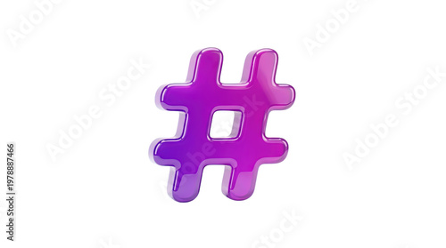 Vibrant pink and purple hashtag symbol on black background a digital trend representation