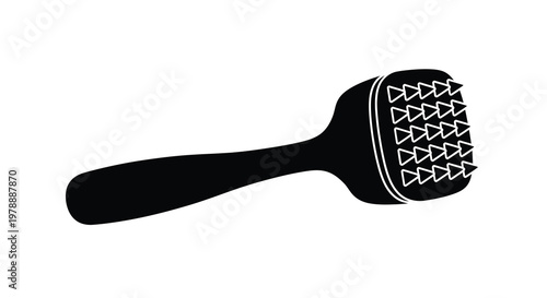 Black meat tenderizer with a patterned head a striking silhouette