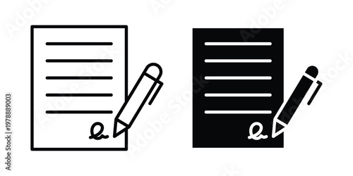 Agreement icon Outline Style. Vector Illustration in flat For Graphic Design