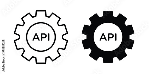 API icon Outline Style. Vector Illustration in flat For Graphic Design