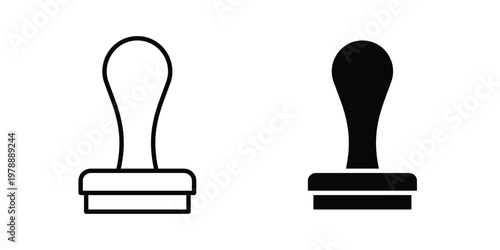 Approval stamp icon Outline Style. Vector Illustration in flat For Graphic Design