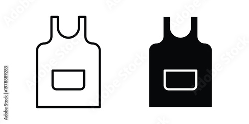 Apron icon Outline Style. Vector Illustration in flat For Graphic Design