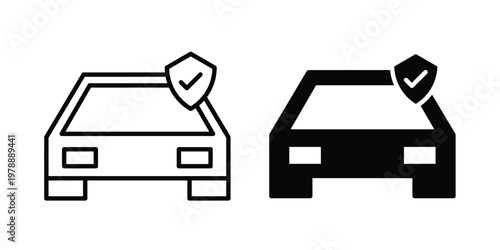 Auto insurance icon Outline Style. Vector Illustration in flat For Graphic Design