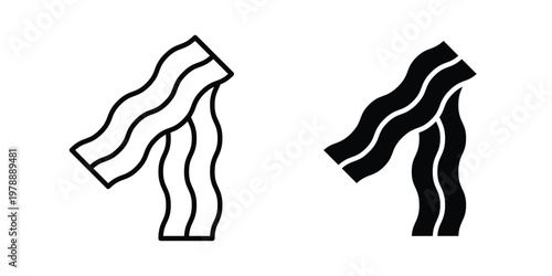 Bacon icon Outline Style. Vector Illustration in flat For Graphic Design