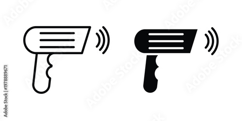 Barcode scanner icon Outline Style. Vector Illustration in flat For Graphic Design