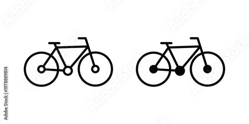 Bicycle icon Outline Style. Vector Illustration in flat For Graphic Design
