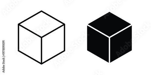 Box icon Outline Style. Vector Illustration in flat For Graphic Design