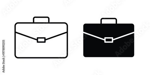 Briefcase icon Outline Style. Vector Illustration in flat For Graphic Design