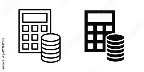 Budget icon Outline Style. Vector Illustration in flat For Graphic Design