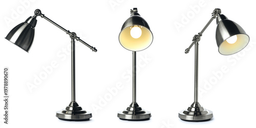 Принти на полотні Desk lamp isolated on white, set. Different sides