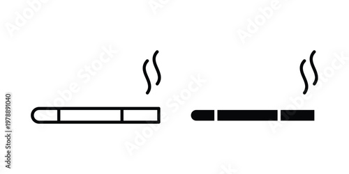 Cigarette icon Outline Style. Vector Illustration in flat For Graphic Design