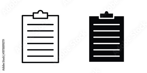 Clipboard icon Outline Style. Vector Illustration in flat For Graphic Design