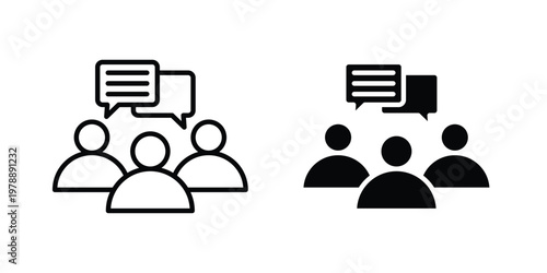 Collaboration icon Outline Style. Vector Illustration in flat For Graphic Design