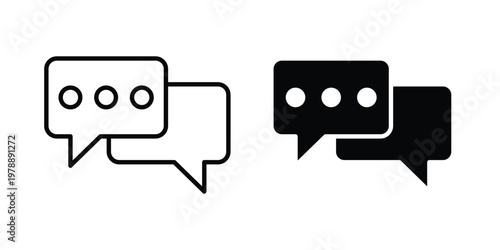 Comments icon Outline Style. Vector Illustration in flat For Graphic Design