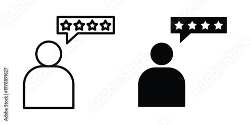 Customer feedback icon Outline Style. Vector Illustration in flat For Graphic Design