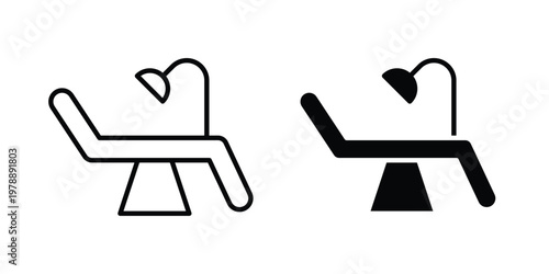 Dentist chair icon Outline Style. Vector Illustration in flat For Graphic Design