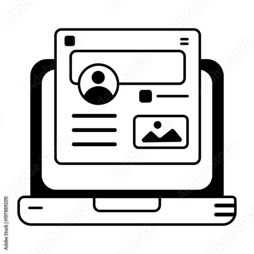 A glyph style icon showing portal access screen