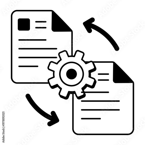 A glyph style icon showing file sharing arrows