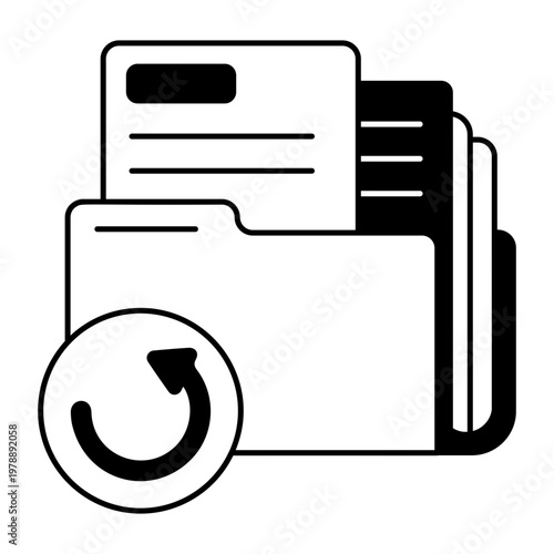 A glyph style icon showing backup data protection