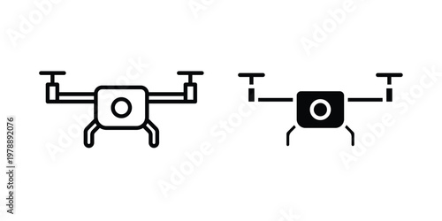 Drone icon Outline Style. Vector Illustration in flat For Graphic Design