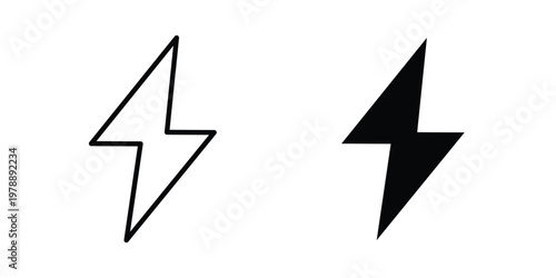 Electricity icon Outline Style. Vector Illustration in flat For Graphic Design