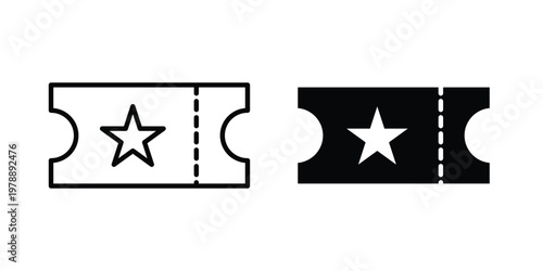 Event ticket icon Outline Style. Vector Illustration in flat For Graphic Design