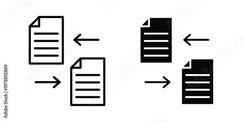 File transfer icon Outline Style. Vector Illustration in flat For Graphic Design