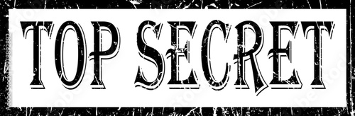 Black Top secret rubber stamp vector icon isolated on white background