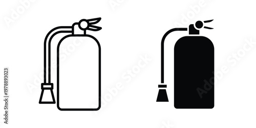 Fire extinguisher icon Outline Style. Vector Illustration in flat For Graphic Design