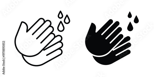 Handwashing icon Outline Style. Vector Illustration in flat For Graphic Design