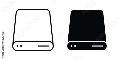 Hard drive icon Outline Style. Vector Illustration in flat For Graphic Design