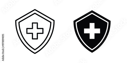 Health insurance icon Outline Style. Vector Illustration in flat For Graphic Design