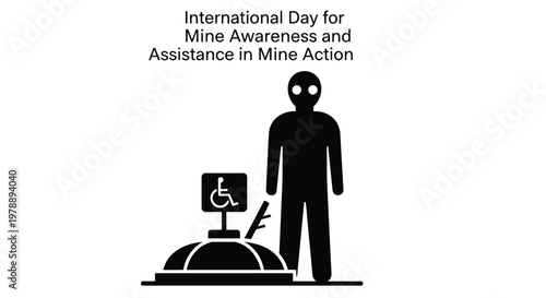 International day for mine awareness and assistance in mine action illustration