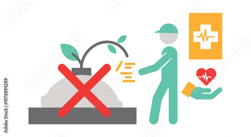 Protecting new life a healthcare worker nurtures a seedling with care and attention