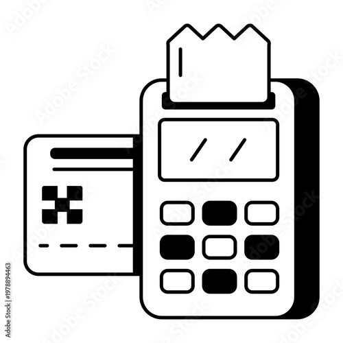 A glyph style icon depicting pos payment