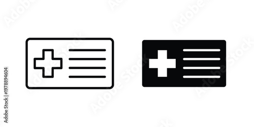 Insurance card icon Outline Style. Vector Illustration in flat For Graphic Design