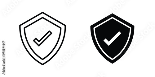 Insured icon Outline Style. Vector Illustration in flat For Graphic Design