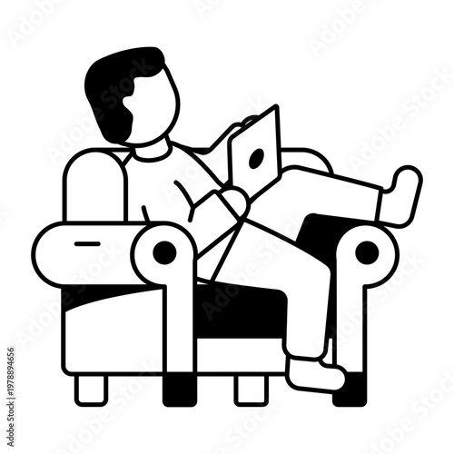 A glyph style icon representing homeschooling