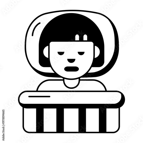 A glyph style icon representing good sleep