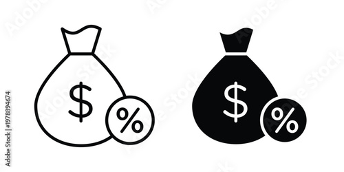 Interest icon Outline Style. Vector Illustration in flat For Graphic Design