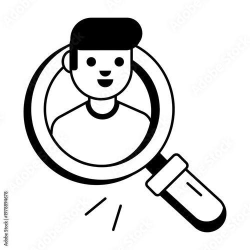 A glyph style icon depicting self development