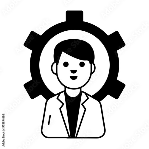 A glyph style icon representing adaptability