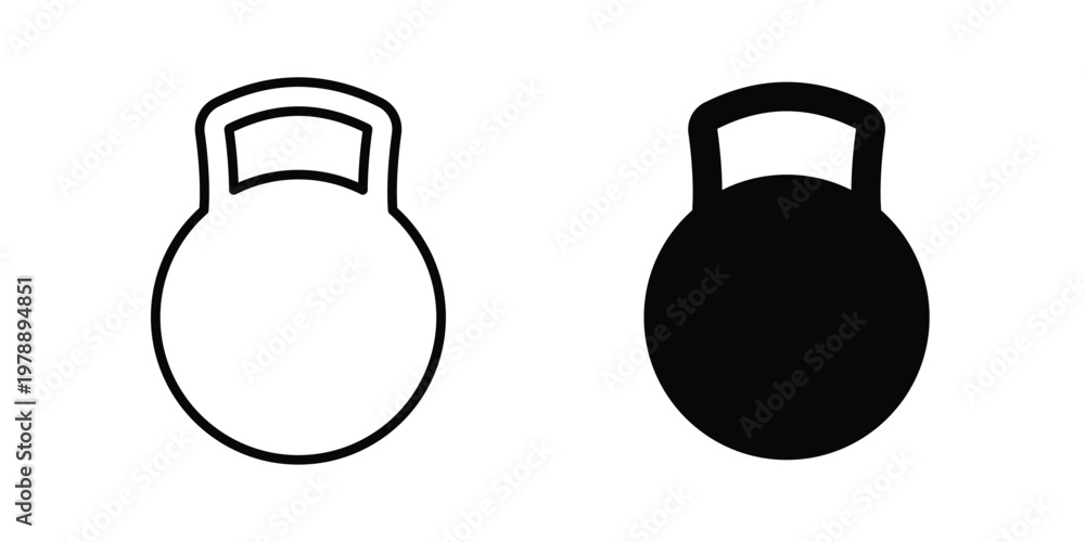 Fototapeta premium Kettlebell icon Outline Style. Vector Illustration in flat For Graphic Design