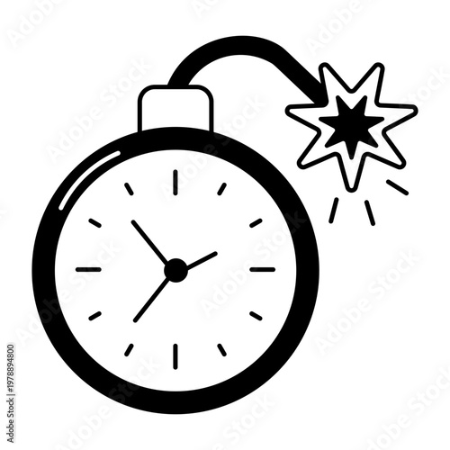 A glyph style icon showing deadline time pressure