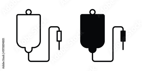 IV bag icon Outline Style. Vector Illustration in flat For Graphic Design