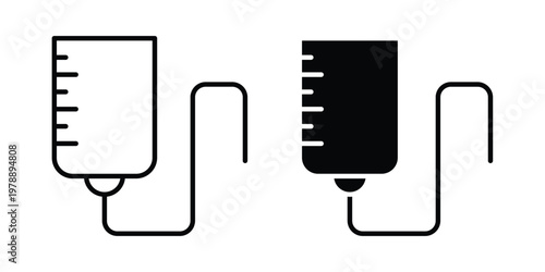 IV drip icon Outline Style. Vector Illustration in flat For Graphic Design