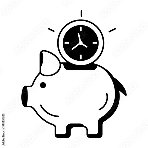 A glyph style icon showing time saving efficiency